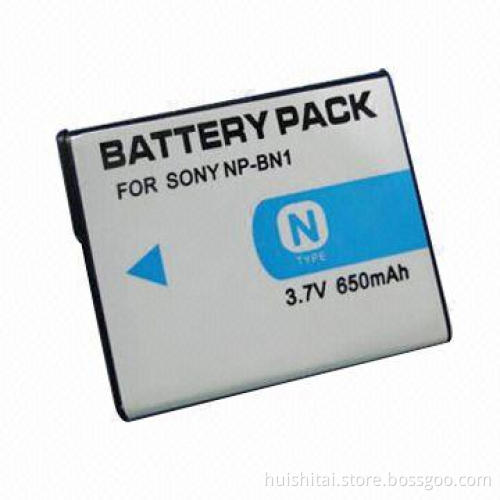 3.7V Digital Camera Battery for Sony with 650mAh Capacity and Available in Black Color